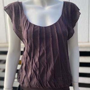Brown Deletta Short Sleeve Blouse